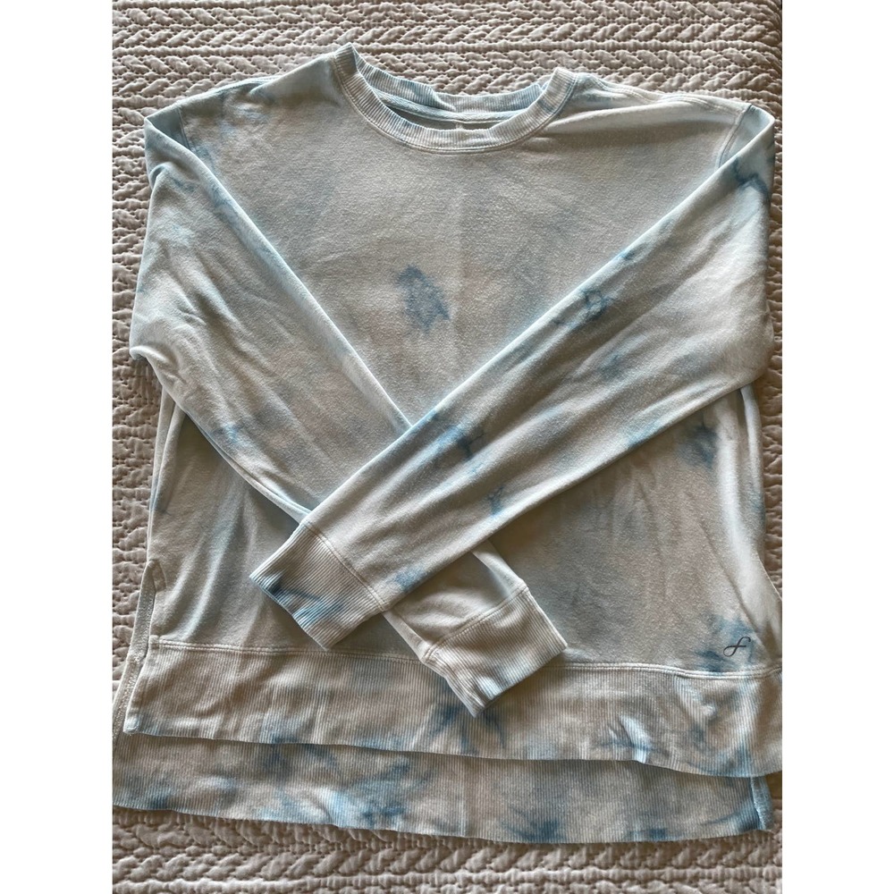 Freely Tie-Dyed Lightweight Sweater Blue & White Womens Medium 608